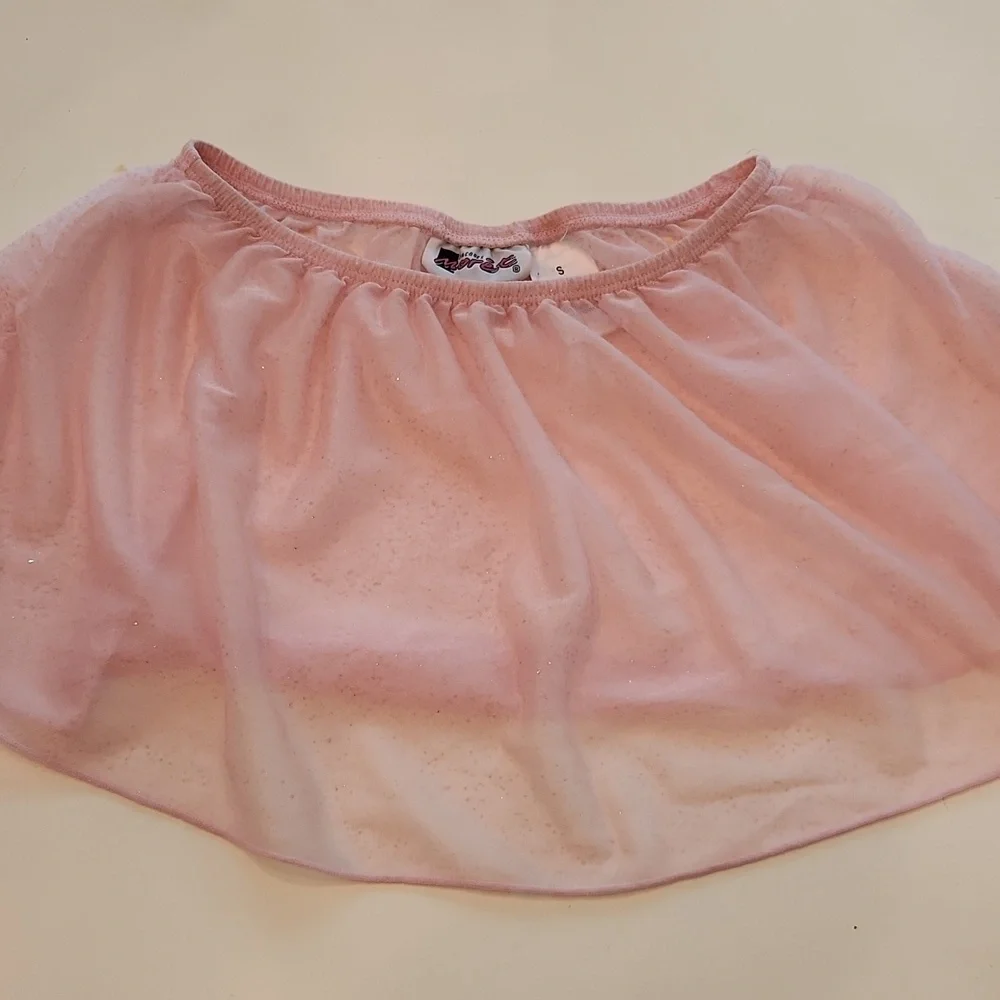 Jacques Moret Pink Glitter Ballet Sheer Skirt 6 7